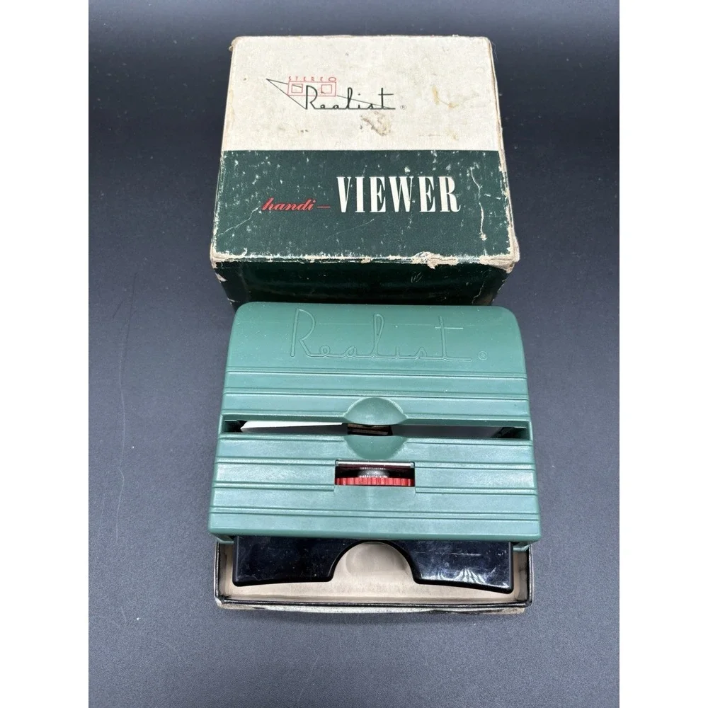 Stereo Realist Handi-Viewer Model ST 63A Green Vintage 3D Slide Viewer W/ Box